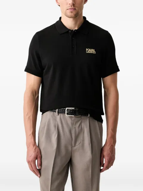 Karl Lagerfeld logo-print polo shirt Black 745780500235