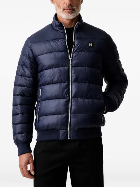 Karl Lagerfeld quilted logo-patch jacket Blue 505090561590