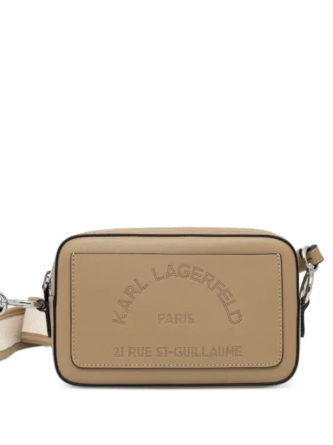 Karl Lagerfeld logo-perforated shoulder bag Neutrals B3W300882OV