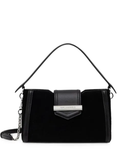 Karl Lagerfeld suede-panelled shoulder bag Black B3W300711AV