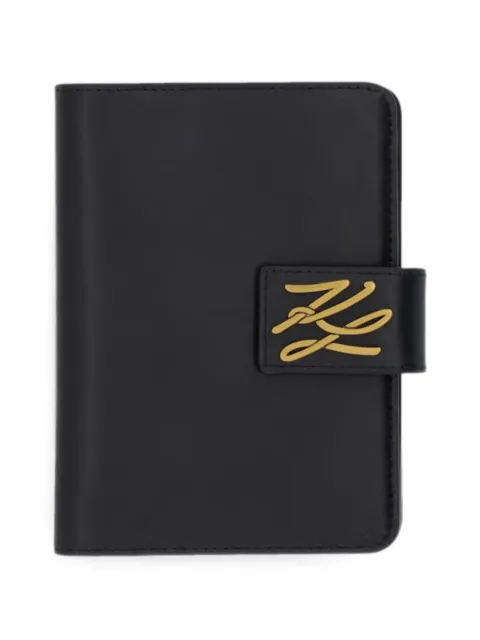 Karl Lagerfeld logo-plaque passport holder Black B3W32085992
