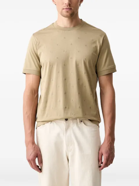Karl Lagerfeld monogram-embossed logo-patch T-shirt Neutrals 755001563200