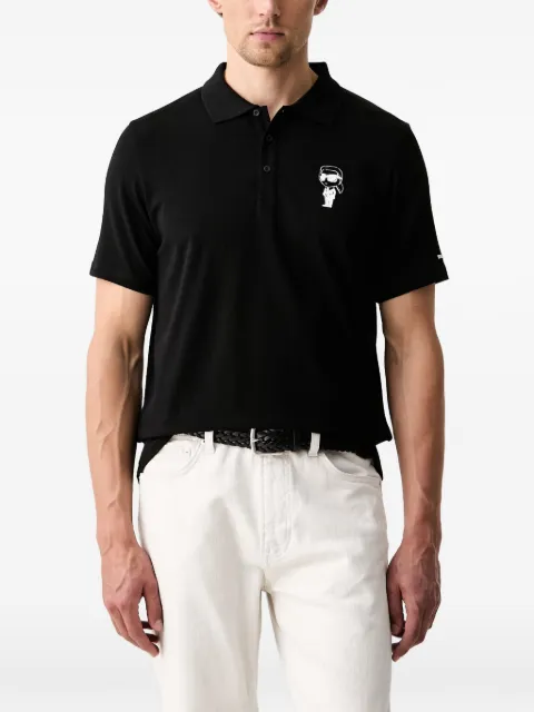 Karl Lagerfeld Ikonik patch-detail polo shirt Black 745024563221