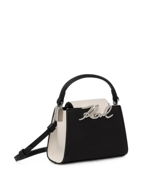 Karl Lagerfeld Karl Signature logo-plaque mini shoulder bag Black B3W30353998
