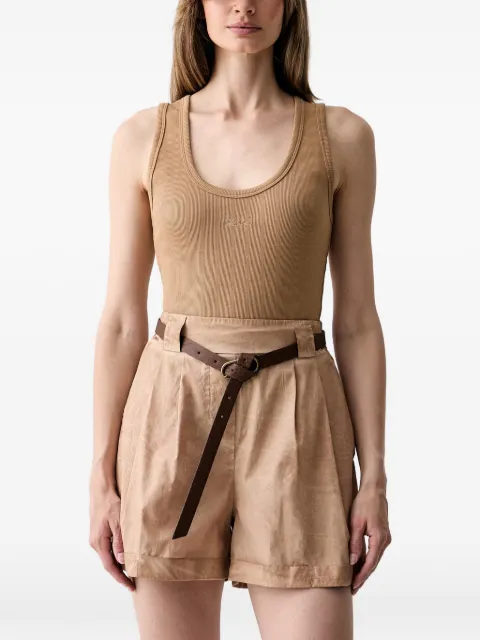 Karl Lagerfeld ribbed-knit logo-embroidered top Neutrals B2W170921LG
