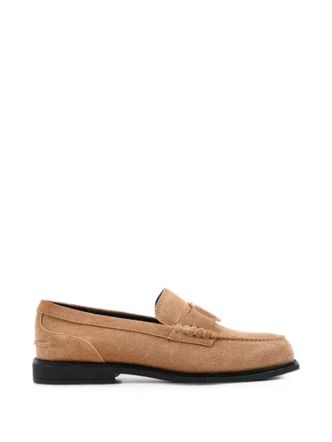 Karl Lagerfeld logo-plaque suede loafers Neutrals KL42127