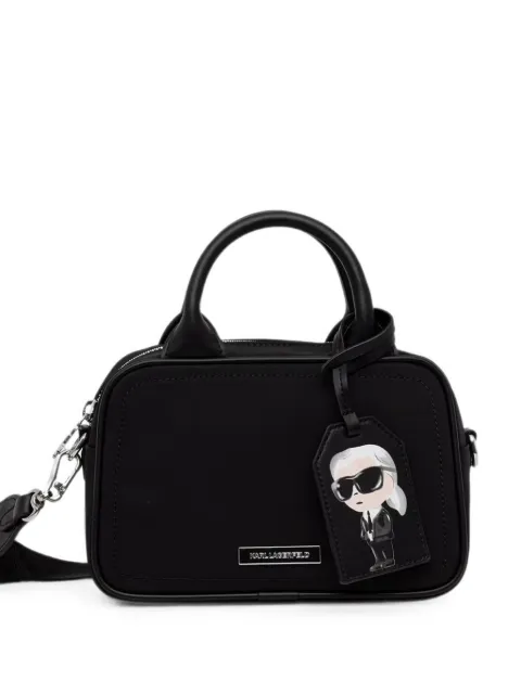 Karl Lagerfeld logo-strap luggage-tag shoulder bag Black B3W30130999