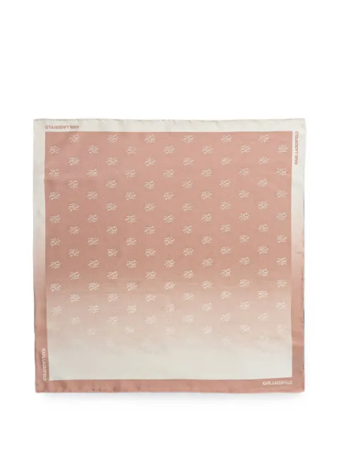 Karl Lagerfeld monogram-print silk scarf Pink B3W330222OU