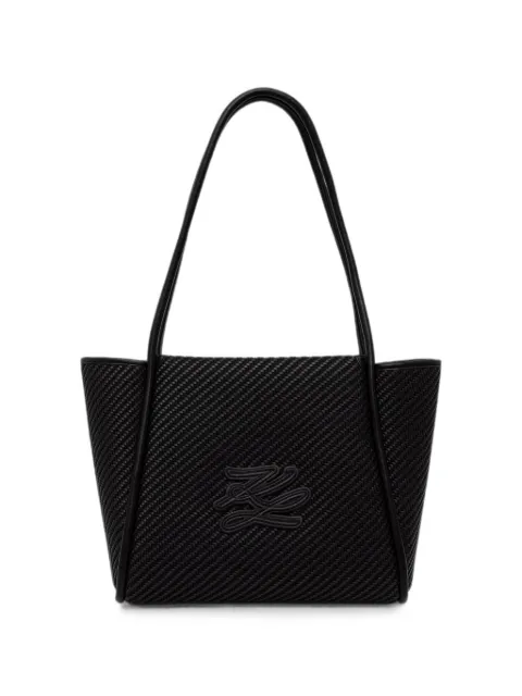 Karl Lagerfeld woven logo-patch tote bag Black B3W303131AV