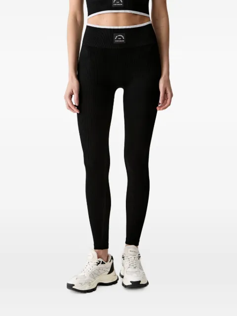 Karl Lagerfeld logo-patch ribbed-knit leggings Black B3W10106999