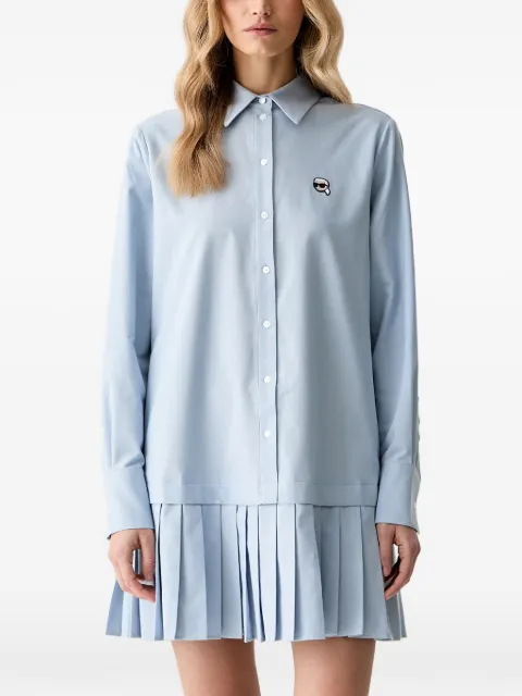 Karl Lagerfeld pleated long-sleeve mini dress Blue B3W130291KZ