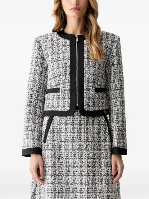 Karl Lagerfeld pearl-embellished tweed jacket Grey B3W14027B83