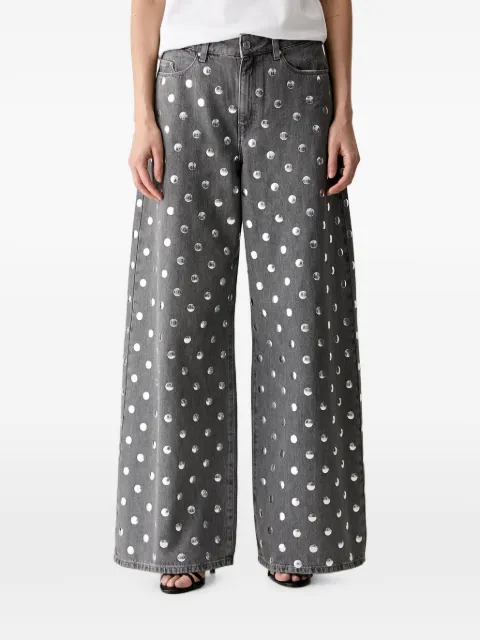 Karl Lagerfeld stud-embellished wide-leg jeans Grey B3W10096D28