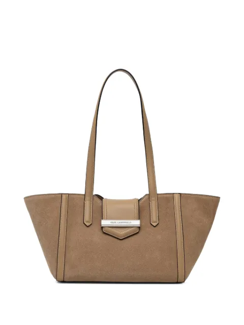 Karl Lagerfeld K/Nova logo-plaque panelled tote bag Brown B3W303212OV