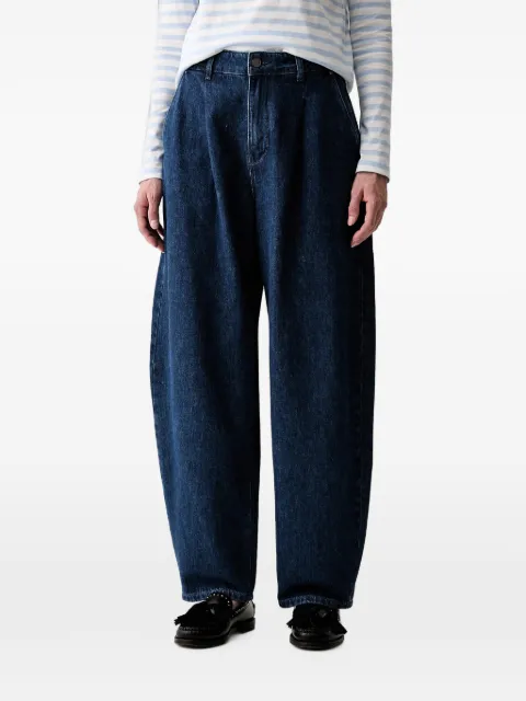 Karl Lagerfeld embroidered-logo pleated jeans Blue B3W10091D31