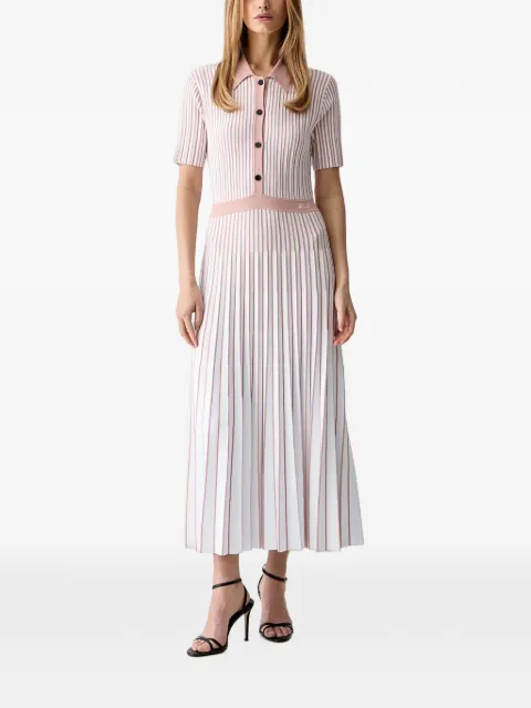 Karl Lagerfeld striped pleated dress White B3W13036B63