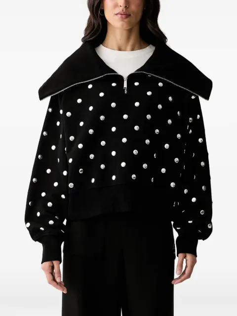 Karl Lagerfeld stud-embellished sailor-collar sweatshirt Black B3W20032999