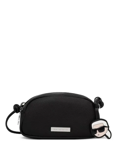 Karl Lagerfeld logo-plaque pebbled-texture crossbody bag Black B3W30119999