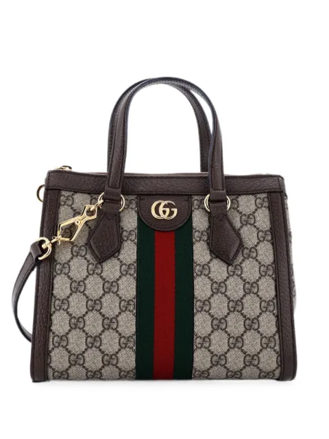 Gucci Pre-Owned Ophidia Top Handle GG Coated Canvas Small tote bag Brown Q5W3CXBKOU4TFXSK