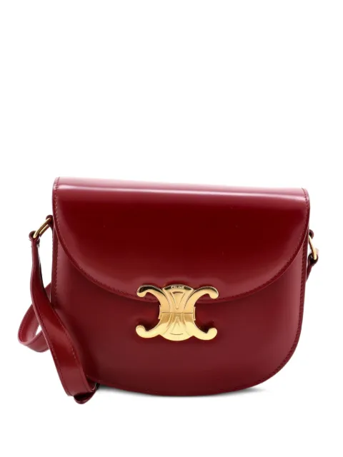 Celine Pre-Owned Triomphe Besace Clea Flap Bag Leather shoulder bag Red OFBU058WXMWH424U
