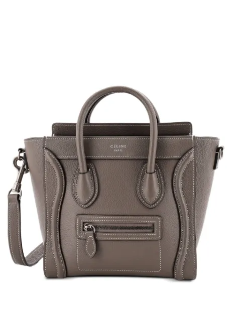 Celine Pre-Owned Luggage Bag Grainy Leather Nano crossbody bag Grey DKI4W115QHBH1KC3