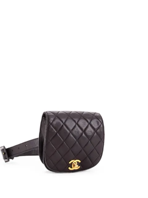 CHANEL Pre-Owned Flap Quilted Leather Small belt bag Black RKT6JW6FG5YKAEDH