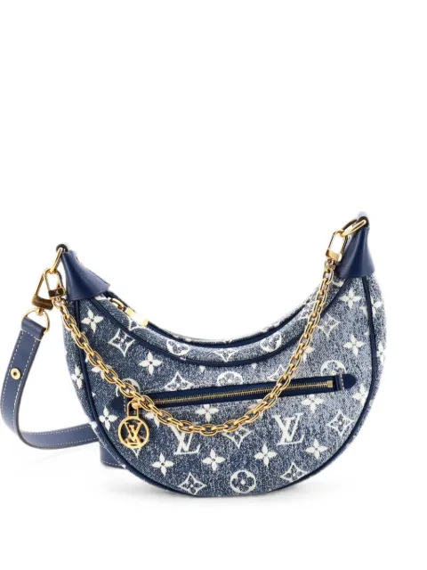 Louis Vuitton Pre-Owned Loop Handbag Monogram Jacquard Denim hobo bag Blue ZS9JJ0NP4LV6XPS8