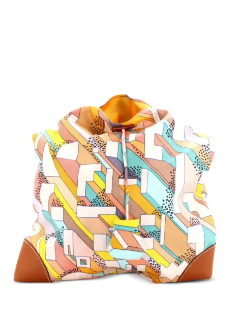 Hermès Pre-Owned Silky City Bag Printed Silk and Leather PM crossbody bag Multicolour IV41JJQJ2FB9SN4M