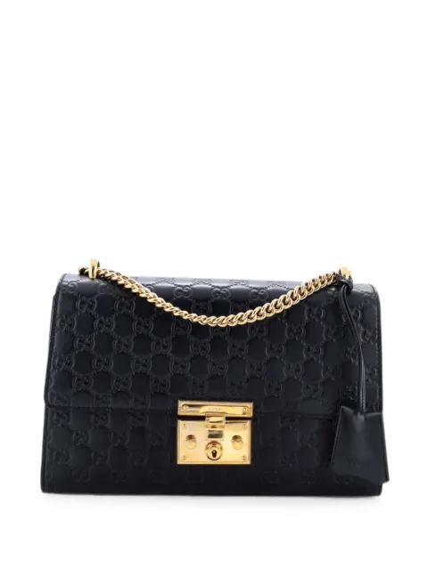 Gucci Pre-Owned Padlock Guccissima Leather Medium shoulder bag Black 76GQJ07VQPQ6VPJ9