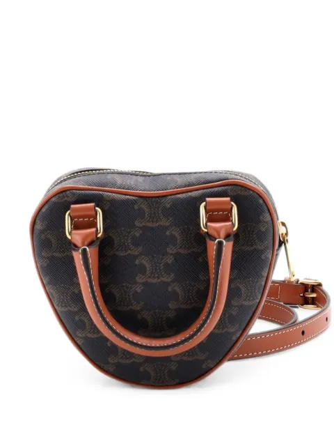 Celine Pre-Owned Heart Bag Triomphe Coated Canvas Medium crossbody bag Brown YZ8GHE35PGAQKKVY