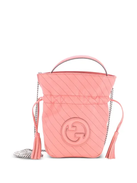 Gucci Pre-Owned Blondie NM Diagonal Quilted Leather Mini bucket bag Pink 62HZ1CYMD3V8C1VF