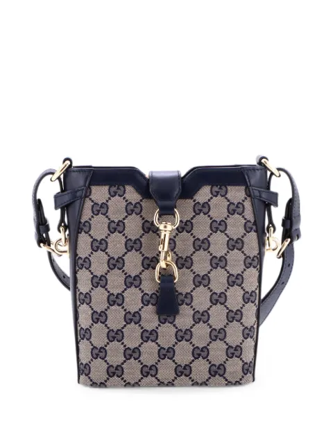 Gucci Pre-Owned GG Canvas with Leather Mini bucket bag Blue PXXJR9XD6Y0ANAOF