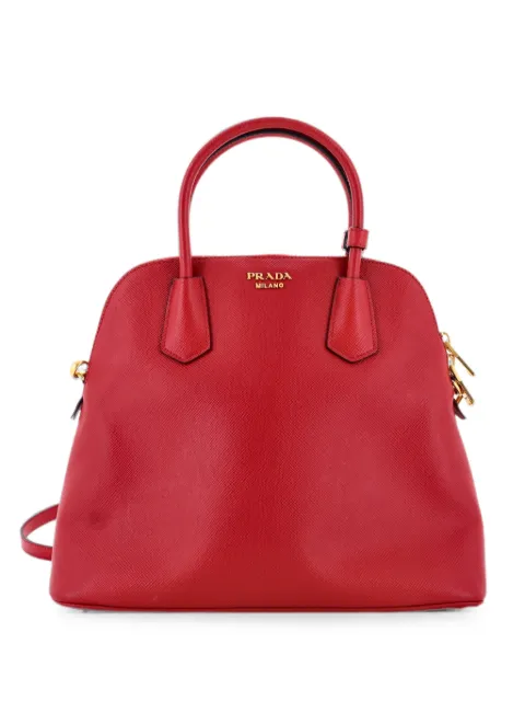 Prada Pre-Owned Convertible Dome Saffiano Leather Large satchel Red JSIX8YA2EKDIXBM7