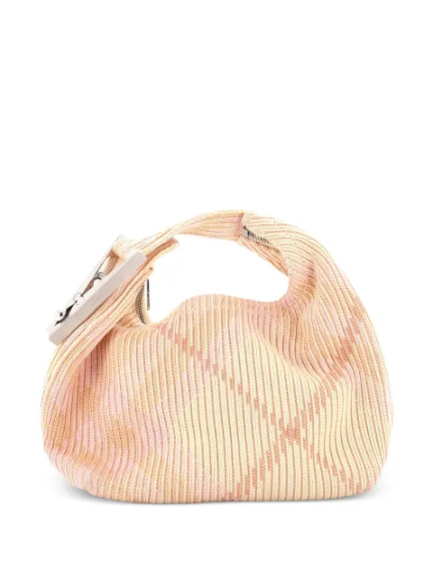 Burberry Pre-Owned Peg Handle Bag Knit Check Fabric Mini satchel Pink 6QW6E5GFS41P5JCO