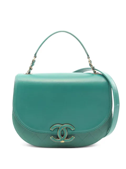 CHANEL Pre-Owned 2016-2017 matelassé chain tote bag Green 108764923132074