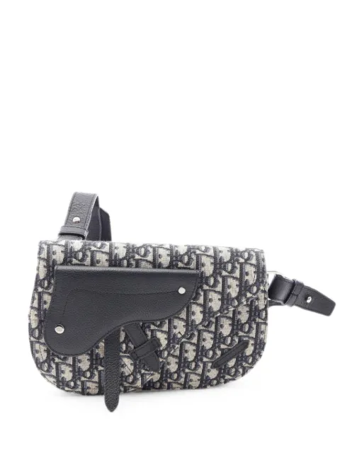 Christian Dior Pre-Owned 2010s Saddle Oblique monogram crossbody bag Blue 1088352