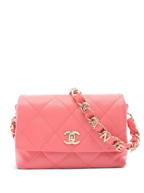 CHANEL Pre-Owned 2021-2022 logo-detail shoulder bag Pink 108761831053388