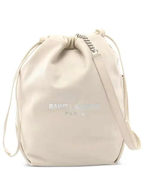 Saint Laurent Pre-Owned 2000s Teddy leather bucket bag Neutrals 1087700