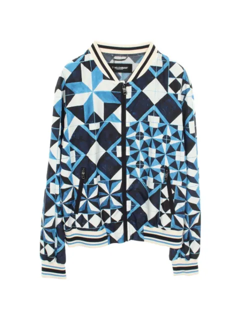 Dolce & Gabbana Pre-Owned 2010s geometric-print jacket Blue 1065673