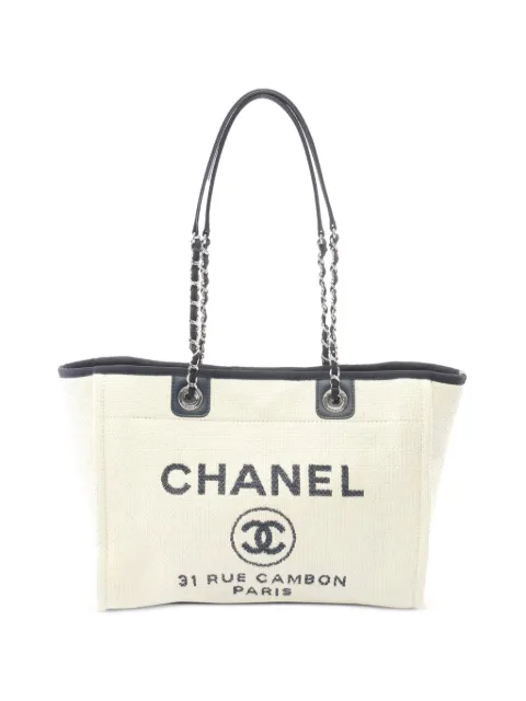 CHANEL Pre-Owned 2016-2017 Deauville chain tote bag White 108861823839043