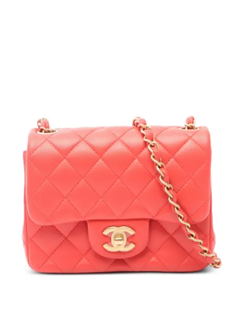 CHANEL Pre-Owned 2019 Diamond-quilted mini crossbody bag Pink 108763927696077