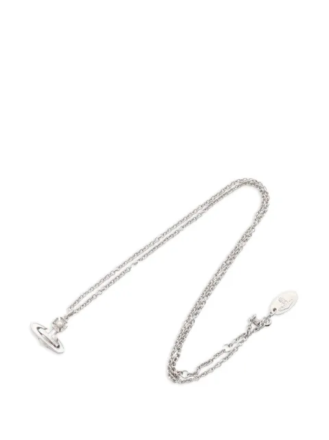 Vivienne Westwood Pre-Owned 2020s Simonetta Bas Relief engraved-logo necklace Silver 1089515
