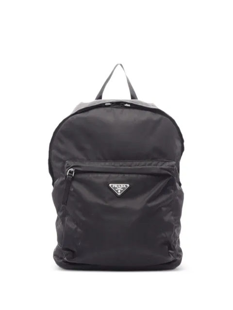 Prada Pre-Owned 2000s logo-triangle backpack Black 1088416