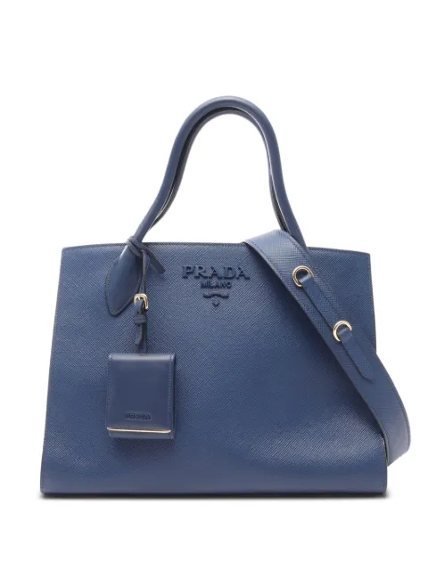 Prada Pre-Owned 2010s Saffiano Cuir Monochrome handbag Blue 1088522