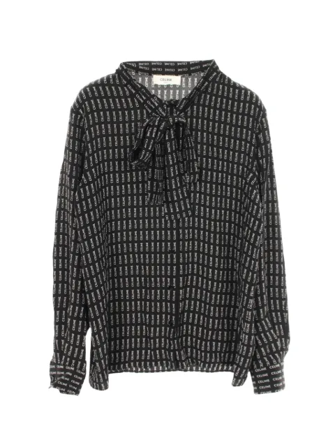 Celine Pre-Owned 2010s logo-print shirt Black 1088197