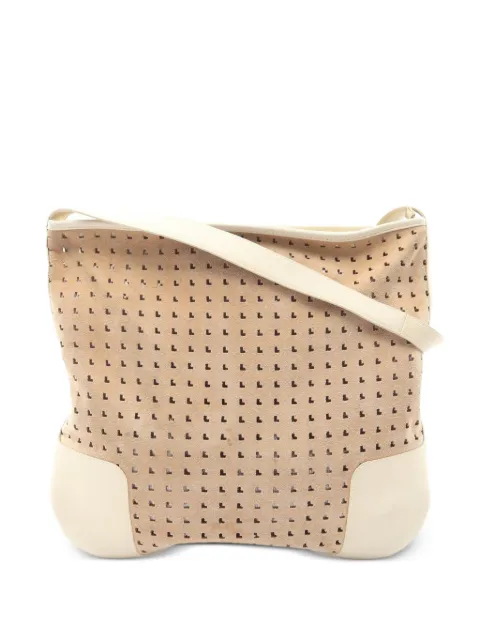 Loewe Pre-Owned 2000s perforated shoulder bag Neutrals 1088374