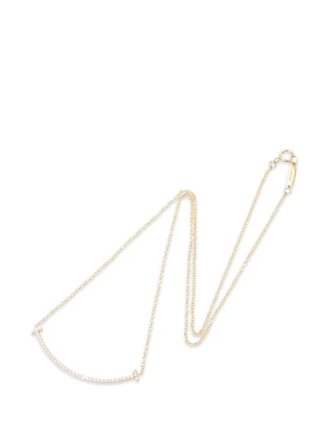 Tiffany & Co. Pre-Owned 2010s small T-Smile diamond necklace Pink 1087575