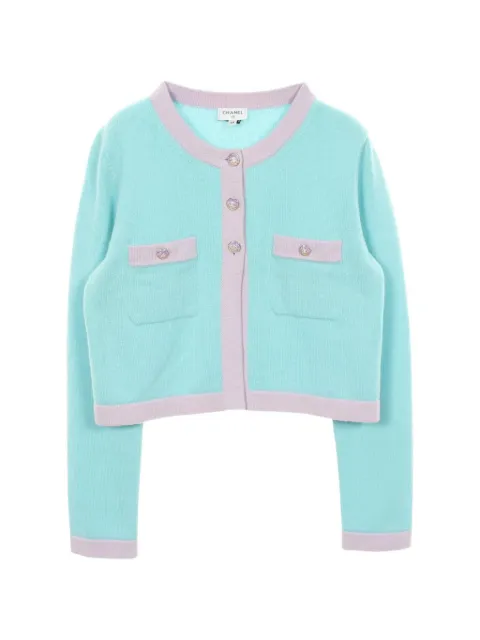 CHANEL Pre-Owned 2000s Cocomark button cardigan Blue 1088013
