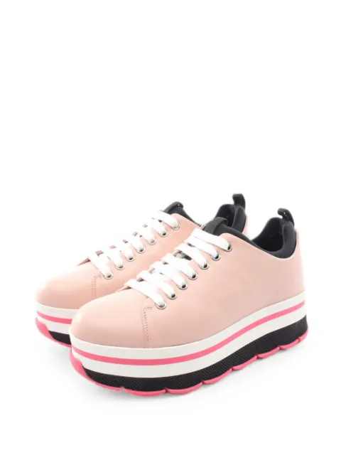 Prada Pre-Owned 2010s platform leather sneakers Pink 1086323