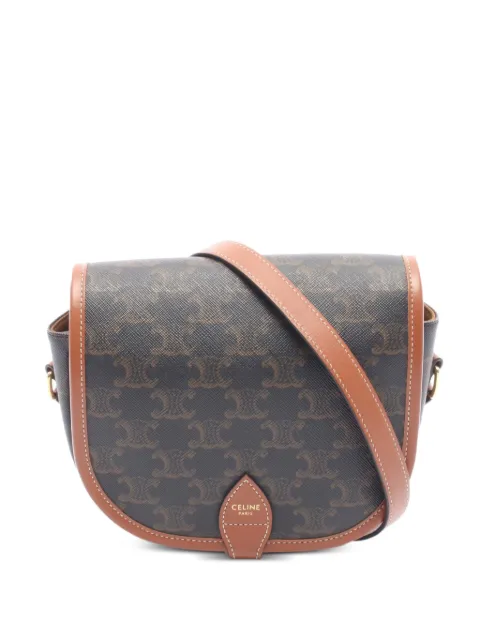 Celine Pre-Owned 2010s Triomphe Folco mini shoulder bag Black 1087554